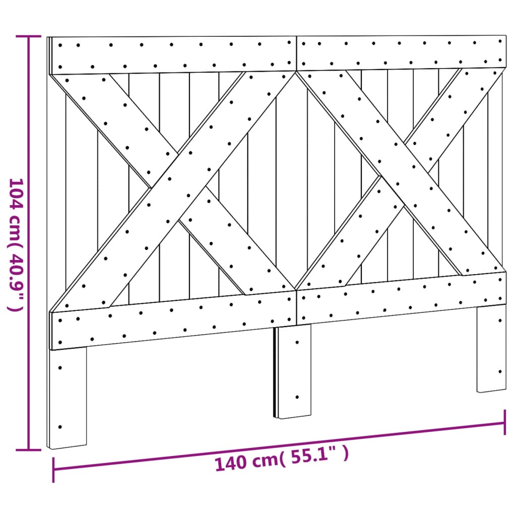 vidaXL Headboard 140x104 cm Solid Wood Pine