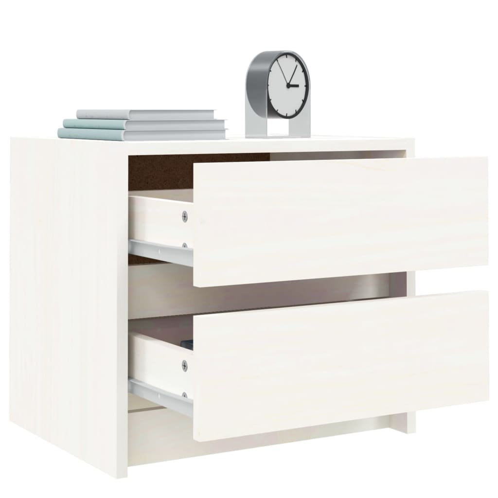 vidaXL Bedside Cabinets 2 pcs White 40x31x35.5 cm Solid Wood Pine