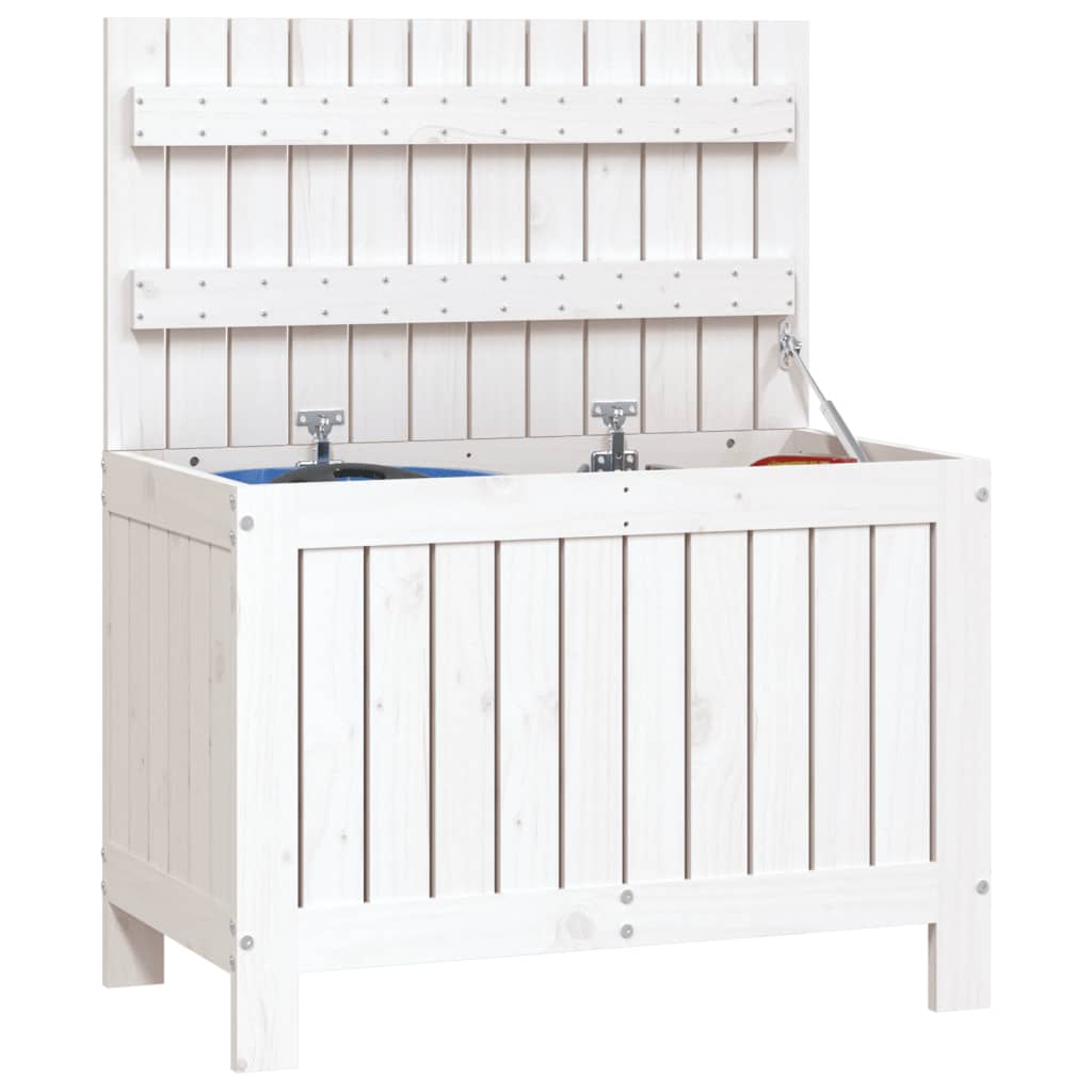 vidaXL Garden Storage Box White 76x42.5x54 cm Solid Wood Pine