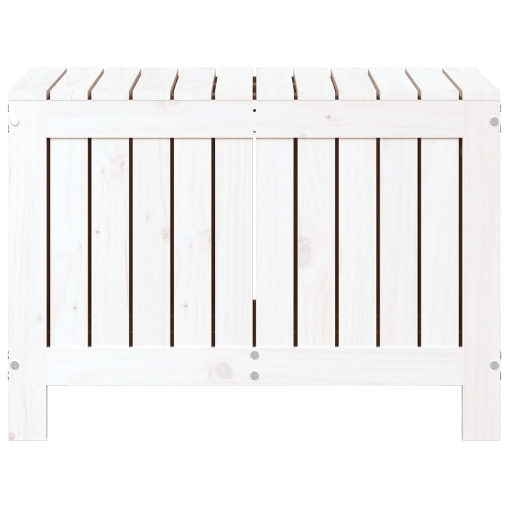 vidaXL Garden Storage Box White 76x42.5x54 cm Solid Wood Pine