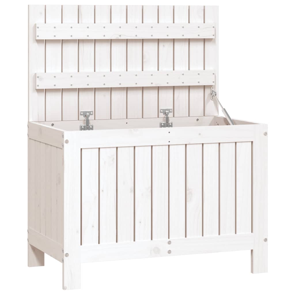 vidaXL Garden Storage Box White 76x42.5x54 cm Solid Wood Pine