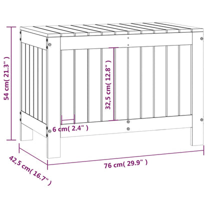 vidaXL Garden Storage Box White 76x42.5x54 cm Solid Wood Pine