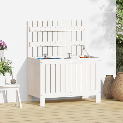 vidaXL Garden Storage Box White 76x42.5x54 cm Solid Wood Pine