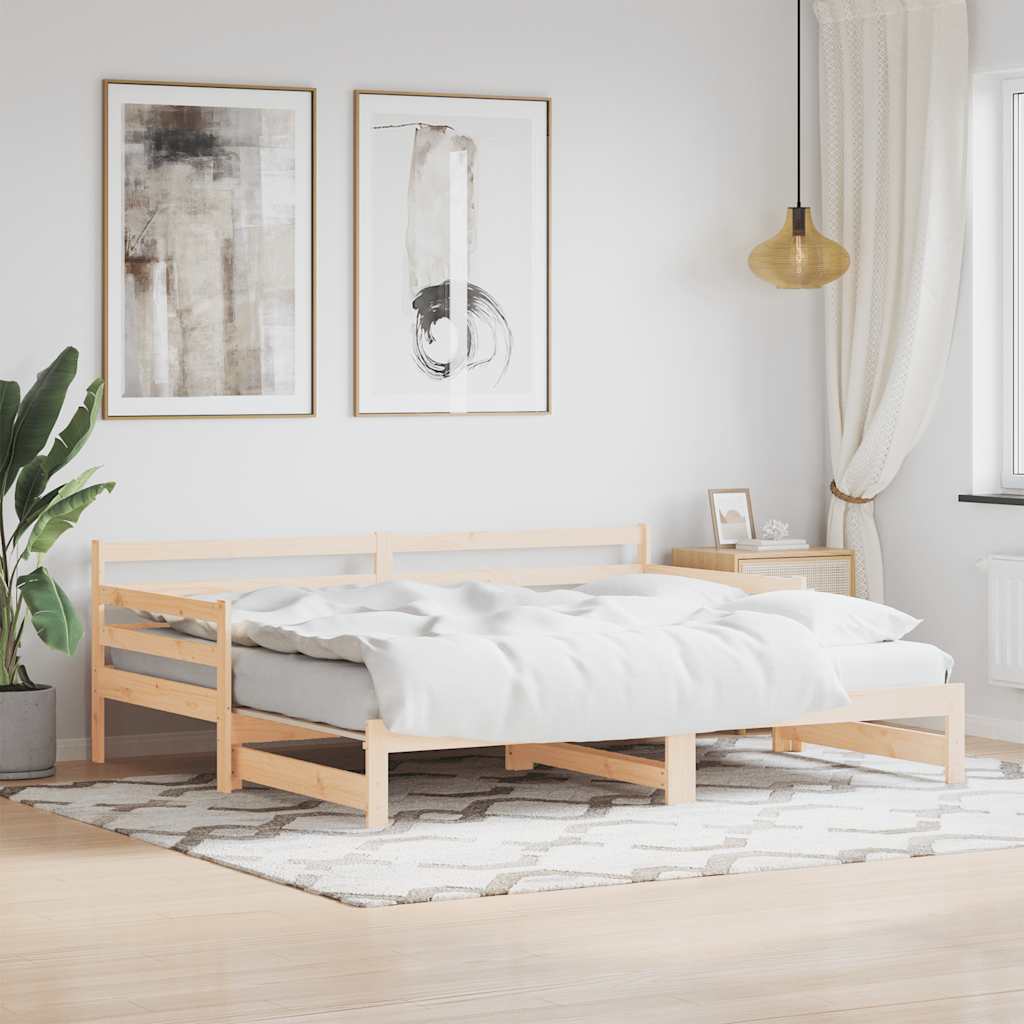 vidaXL Daybed with Trundle without Mattress 80x200 cm Solid Wood