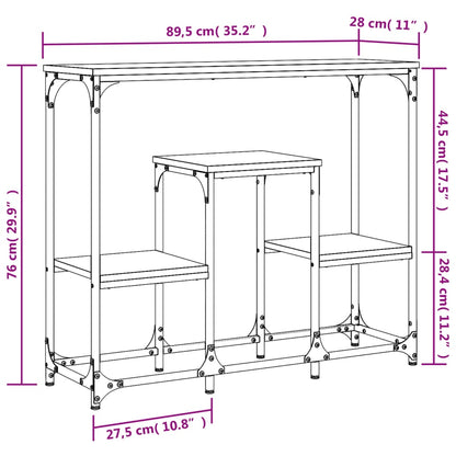 vidaXL Console Table Smoked Oak 89.5x28x76 cm Engineered Wood