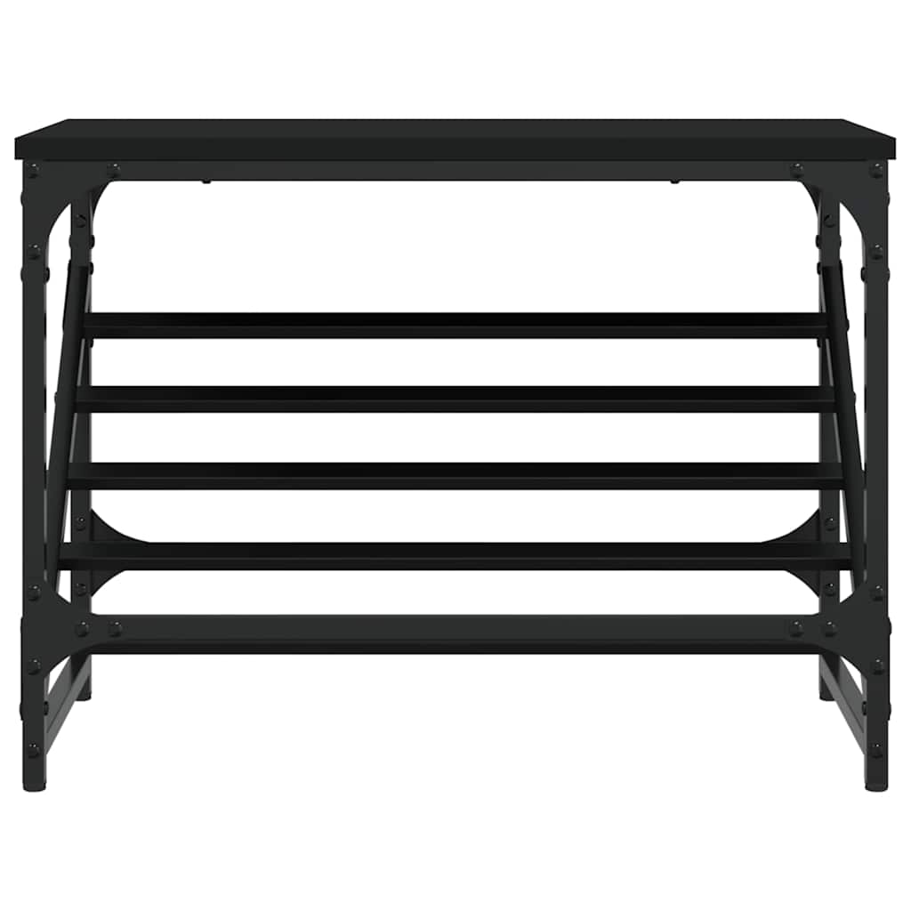 vidaXL Shoe Rack Black 60x30x45 cm Engineered Wood