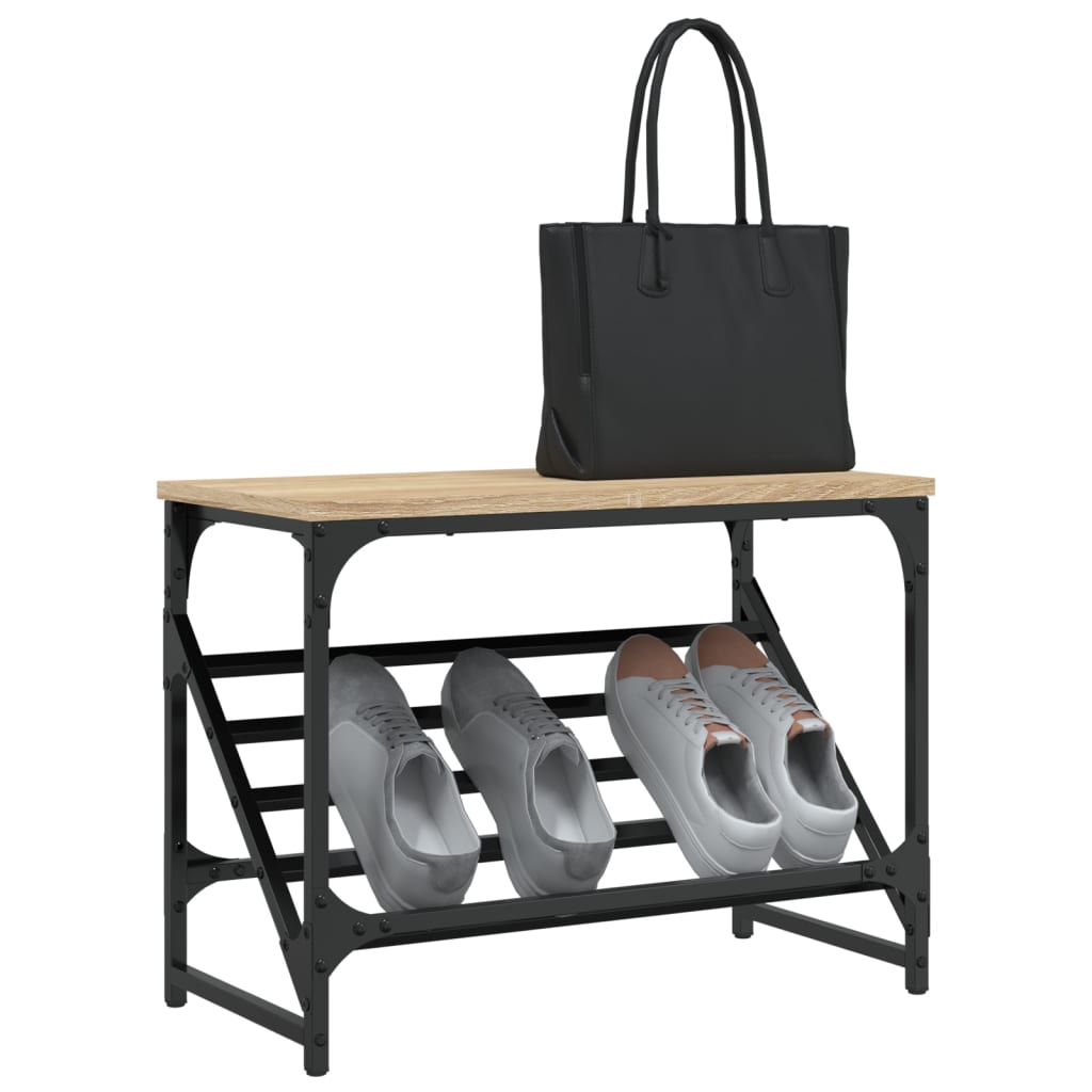 vidaXL Shoe Rack Sonoma Oak 60x30x45 cm Engineered Wood