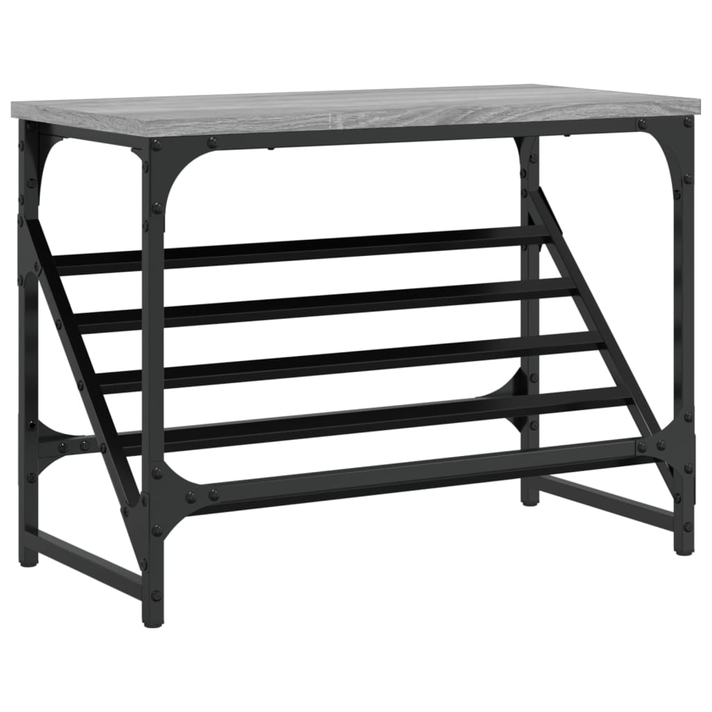 vidaXL Shoe Rack Grey Sonoma 60x30x45 cm Engineered Wood