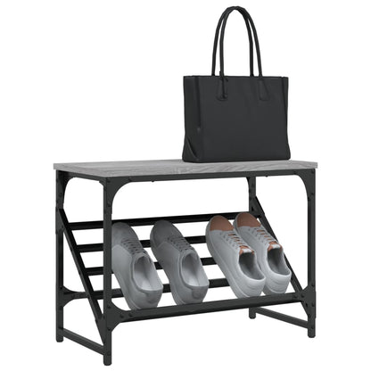 vidaXL Shoe Rack Grey Sonoma 60x30x45 cm Engineered Wood