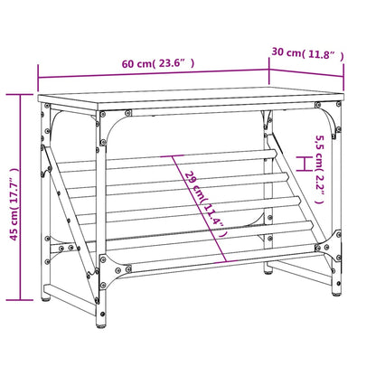 vidaXL Shoe Rack Grey Sonoma 60x30x45 cm Engineered Wood