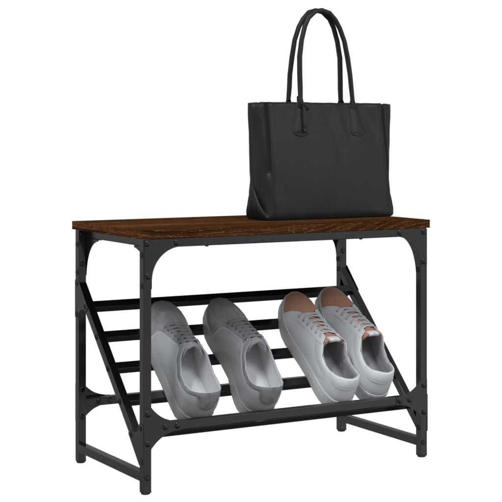 vidaXL Shoe Rack Brown Oak 60x30x45 cm Engineered Wood