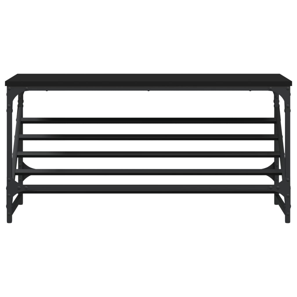 vidaXL Shoe Rack Black 90x30x45 cm Engineered Wood