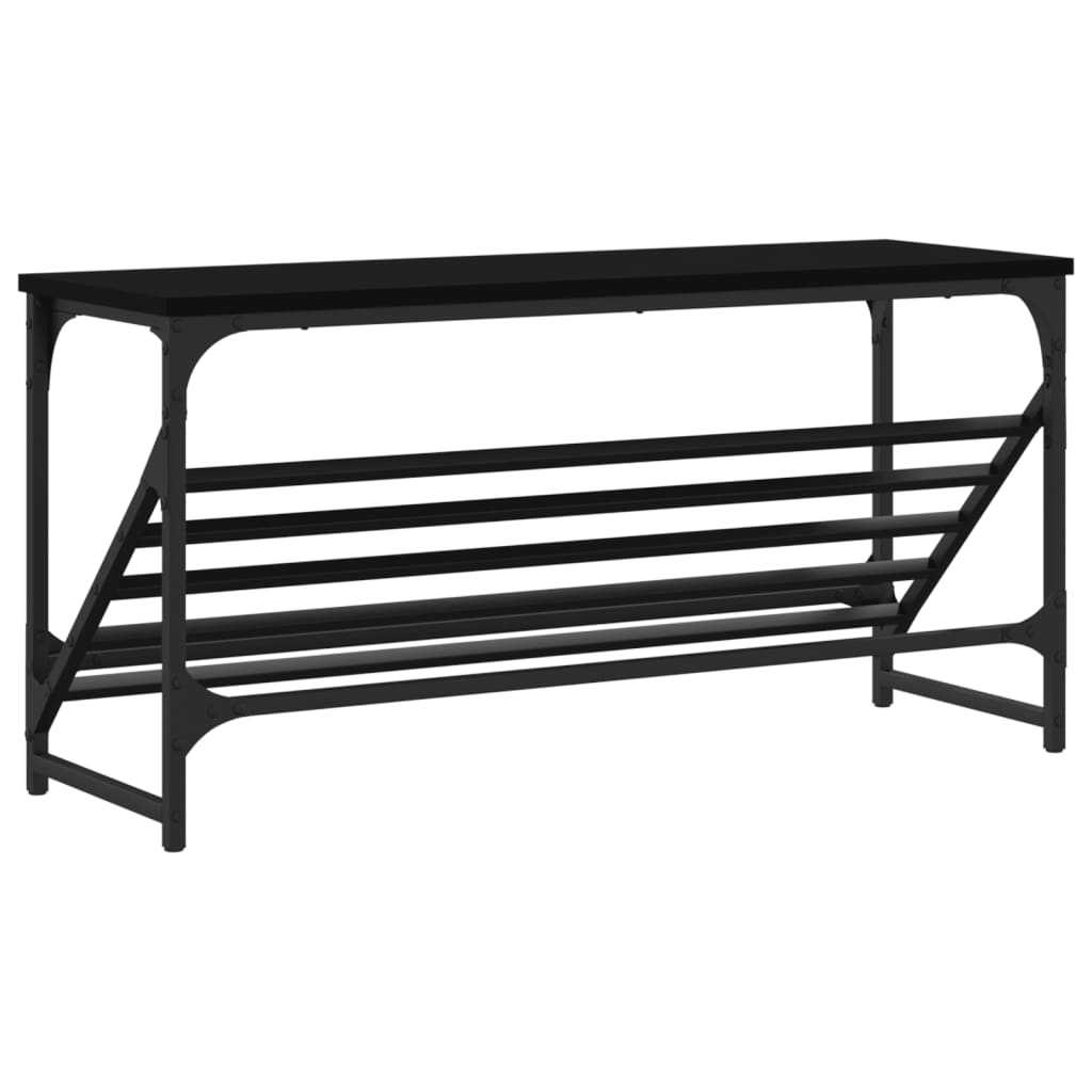 vidaXL Shoe Rack Black 90x30x45 cm Engineered Wood