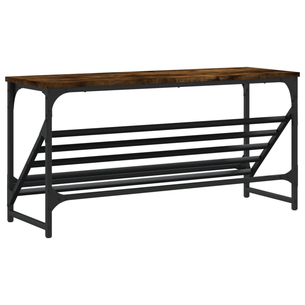 vidaXL Shoe Rack Smoked Oak 90x30x45 cm Engineered Wood