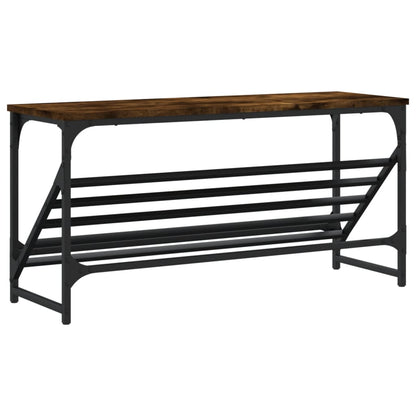 vidaXL Shoe Rack Smoked Oak 90x30x45 cm Engineered Wood