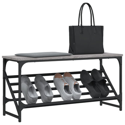 vidaXL Shoe Rack Grey Sonoma 90x30x45 cm Engineered Wood