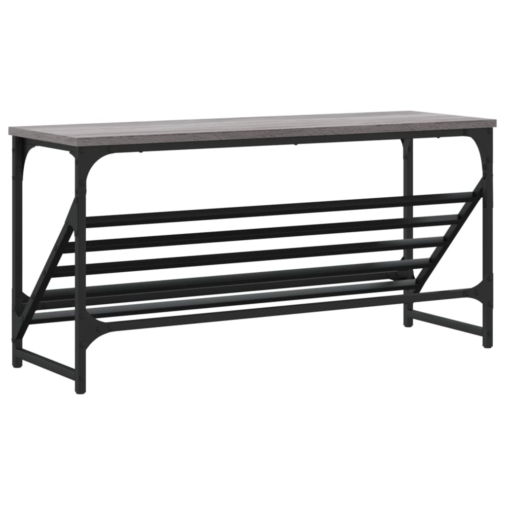 vidaXL Shoe Rack Grey Sonoma 90x30x45 cm Engineered Wood