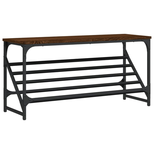 vidaXL Shoe Rack Brown Oak 90x30x45 cm Engineered Wood
