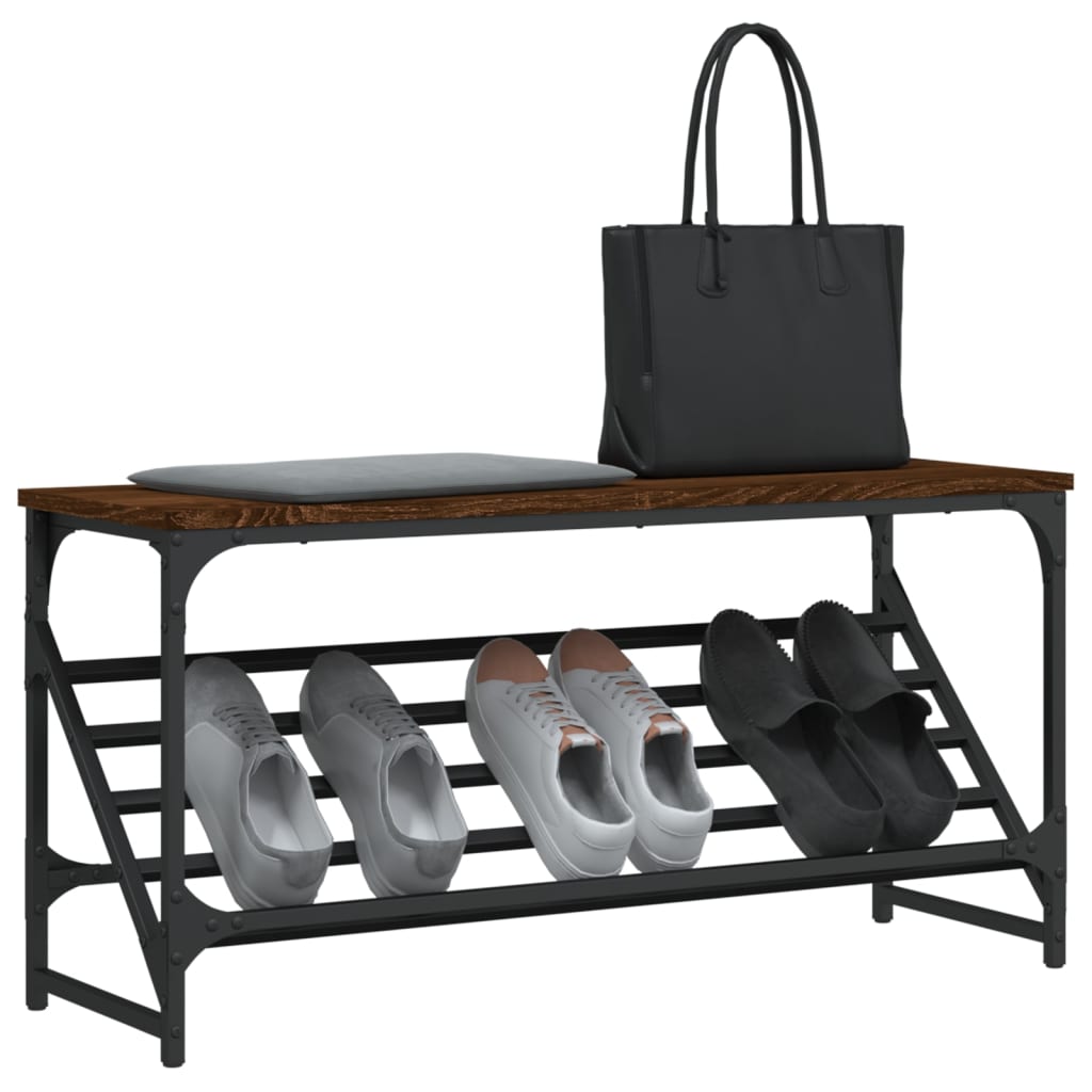 vidaXL Shoe Rack Brown Oak 90x30x45 cm Engineered Wood