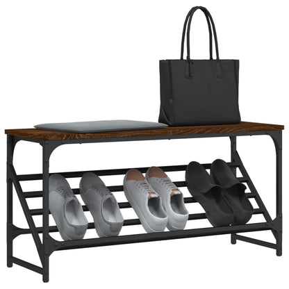 vidaXL Shoe Rack Brown Oak 90x30x45 cm Engineered Wood