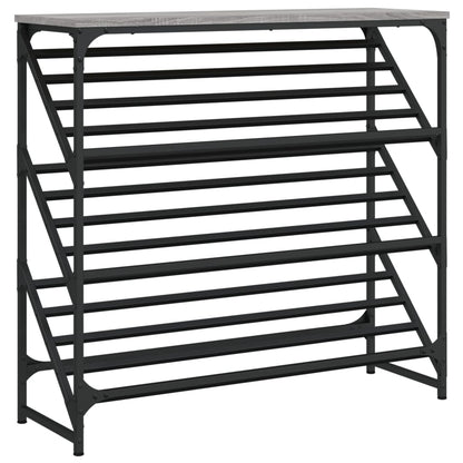 vidaXL Shoe Rack Grey Sonoma 90x30x85 cm Engineered Wood