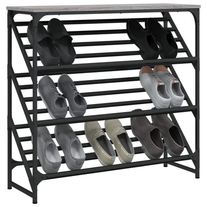 vidaXL Shoe Rack Grey Sonoma 90x30x85 cm Engineered Wood