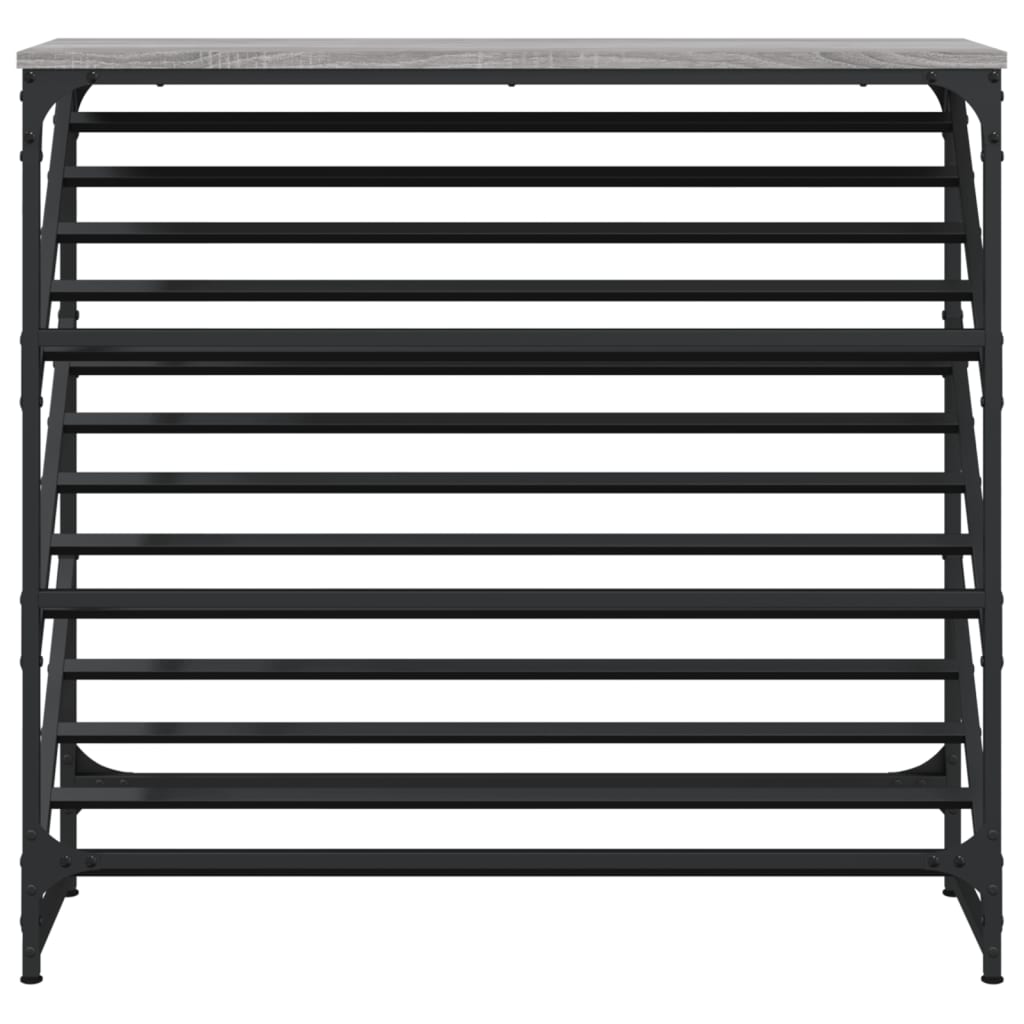 vidaXL Shoe Rack Grey Sonoma 90x30x85 cm Engineered Wood