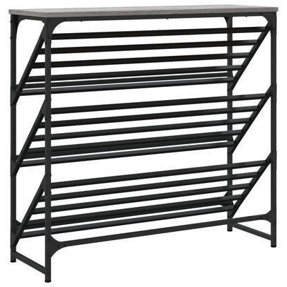 vidaXL Shoe Rack Grey Sonoma 90x30x85 cm Engineered Wood