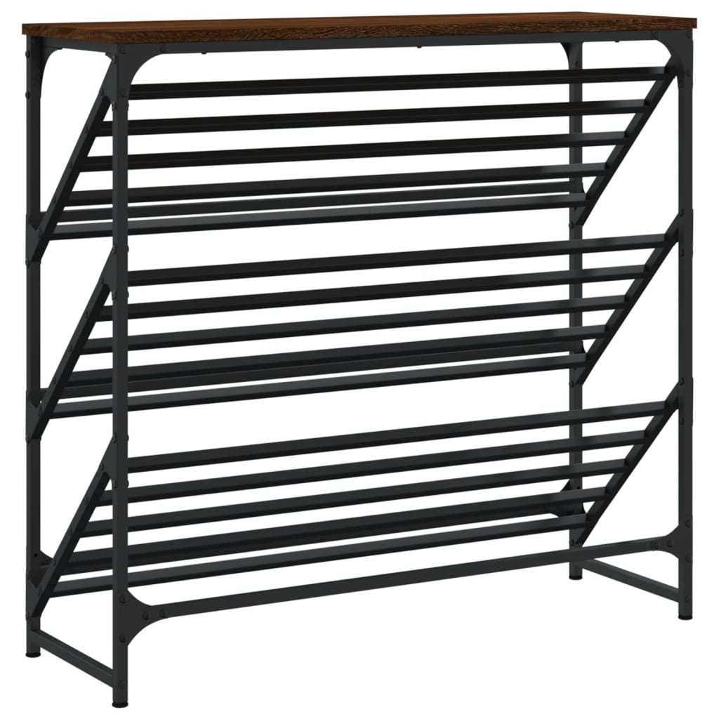 vidaXL Shoe Rack Brown Oak 90x30x85 cm Engineered Wood