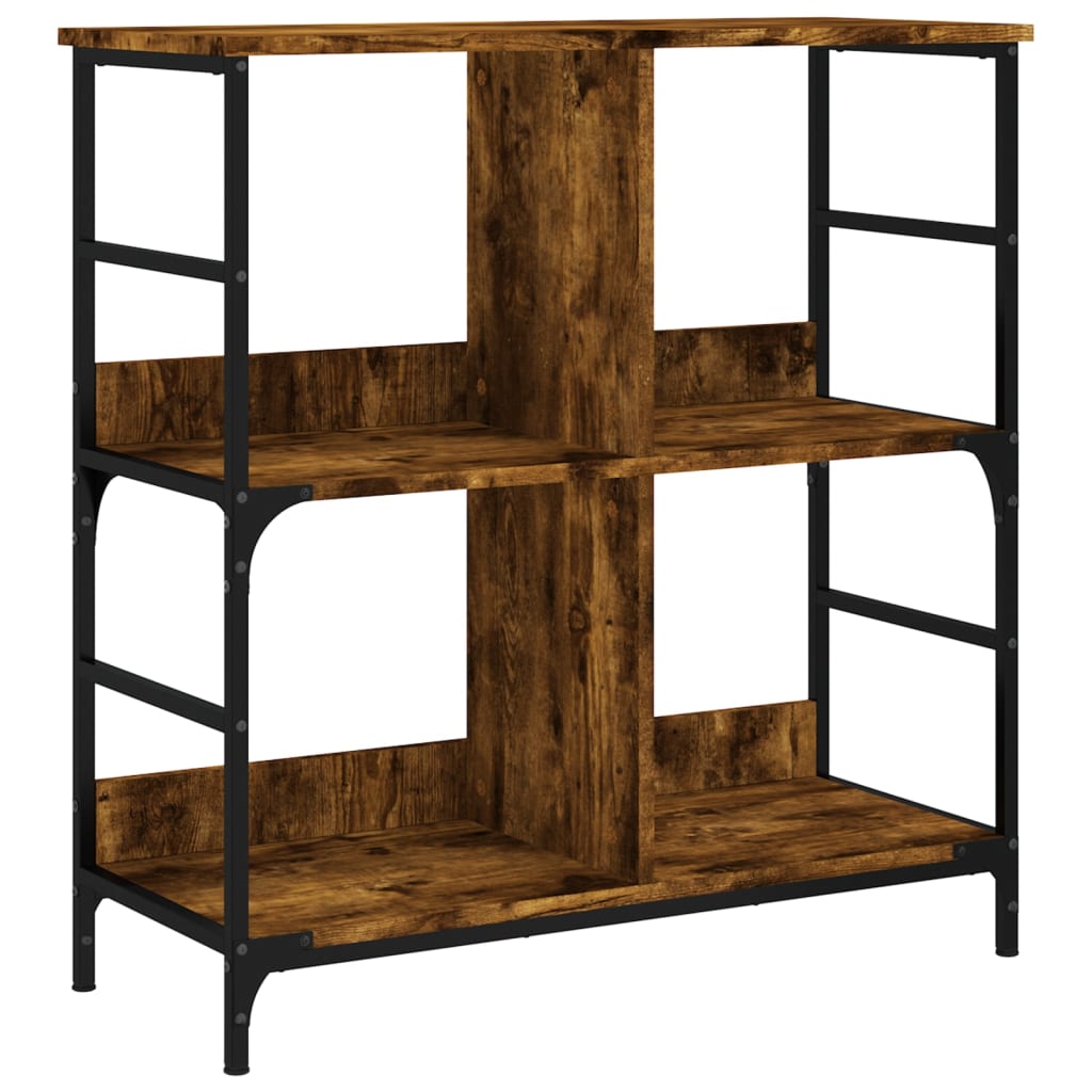vidaXL Bookshelf Smoked Oak 78.5x33x82 cm Engineered Wood