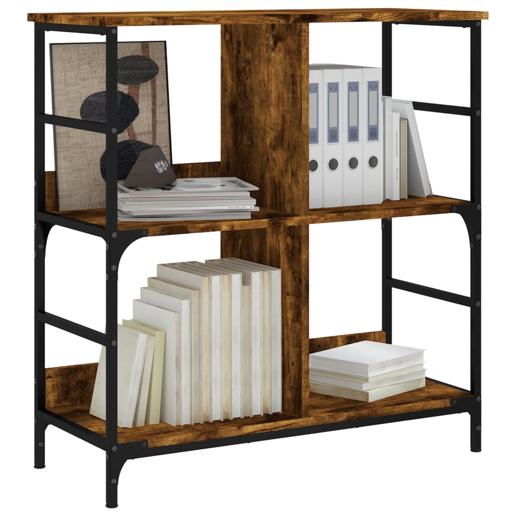 vidaXL Bookshelf Smoked Oak 78.5x33x82 cm Engineered Wood
