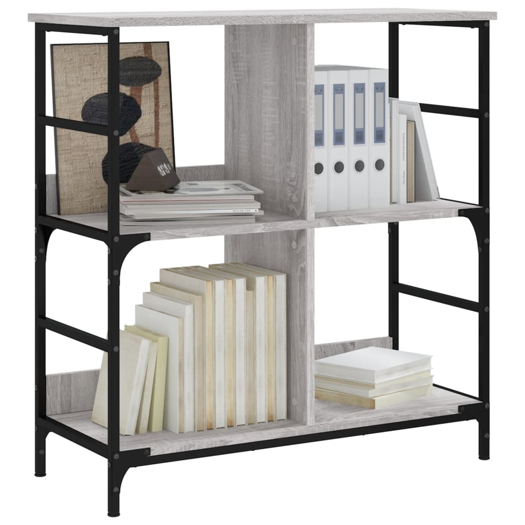vidaXL Bookshelf Grey Sonoma 78.5x33x82 cm Engineered Wood