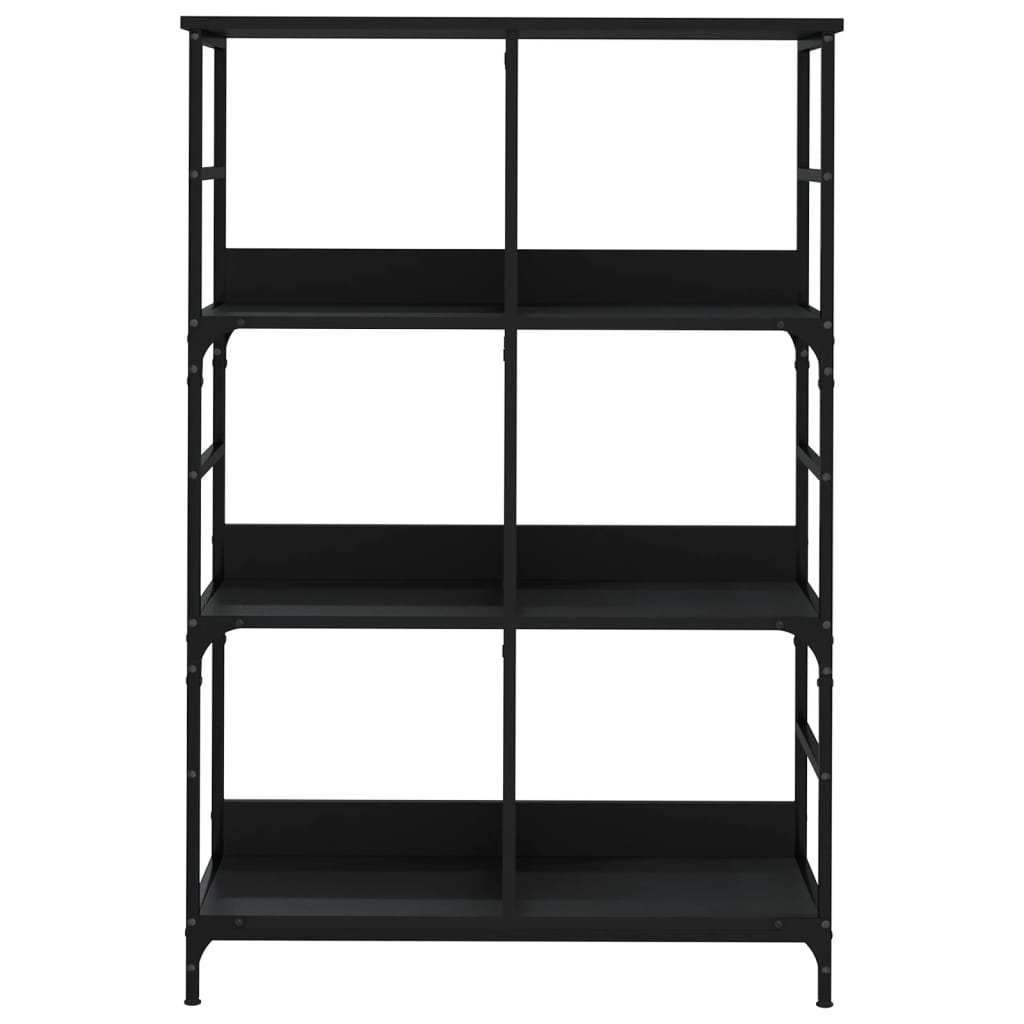 vidaXL Bookshelf Black 78.5x33x117.5 cm Engineered Wood