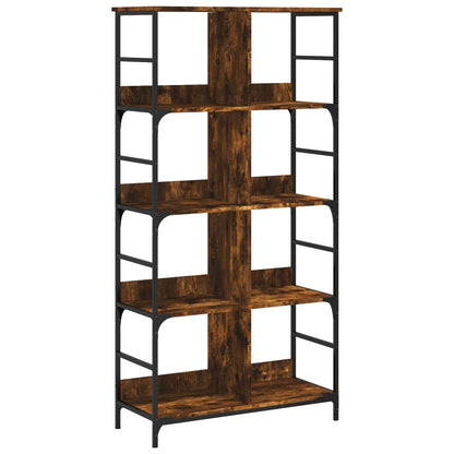 vidaXL Bookshelf Smoked Oak 78.5x33x153 cm Engineered Wood