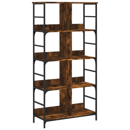 vidaXL Bookshelf Smoked Oak 78.5x33x153 cm Engineered Wood