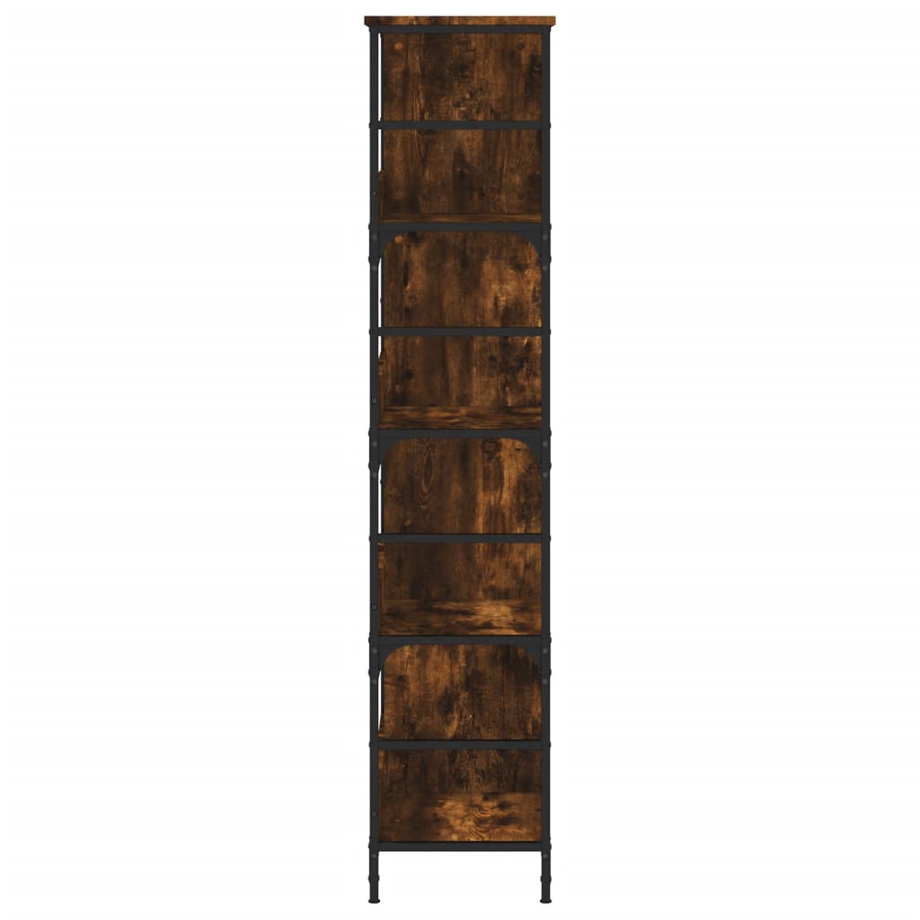 vidaXL Bookshelf Smoked Oak 78.5x33x153 cm Engineered Wood