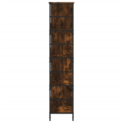 vidaXL Bookshelf Smoked Oak 78.5x33x153 cm Engineered Wood