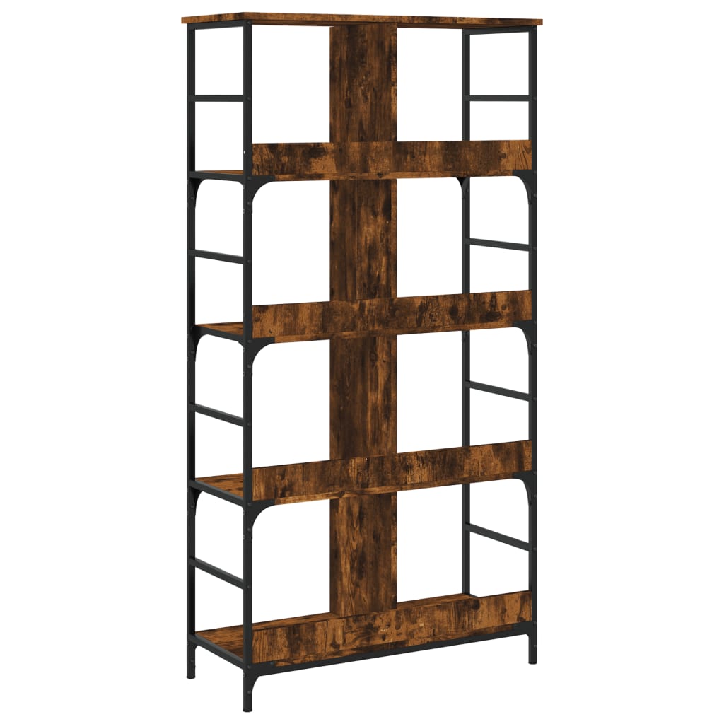 vidaXL Bookshelf Smoked Oak 78.5x33x153 cm Engineered Wood