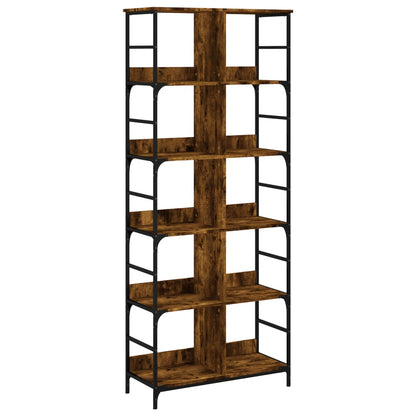 vidaXL Bookshelf Smoked Oak 78.5x33x188.5 cm Engineered Wood