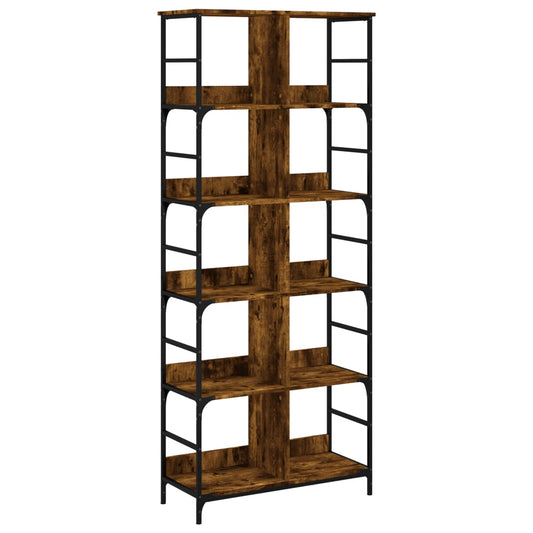vidaXL Bookshelf Smoked Oak 78.5x33x188.5 cm Engineered Wood
