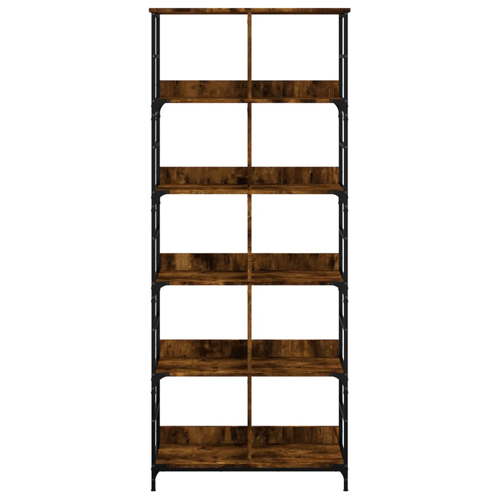 vidaXL Bookshelf Smoked Oak 78.5x33x188.5 cm Engineered Wood