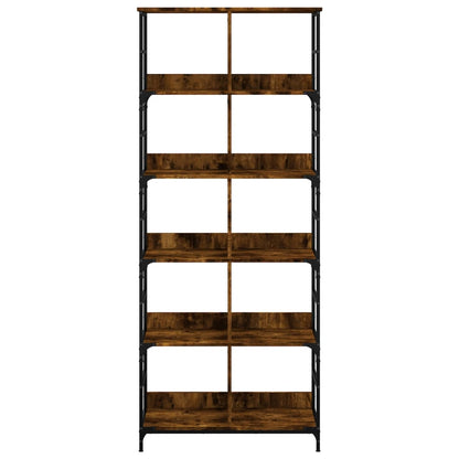 vidaXL Bookshelf Smoked Oak 78.5x33x188.5 cm Engineered Wood