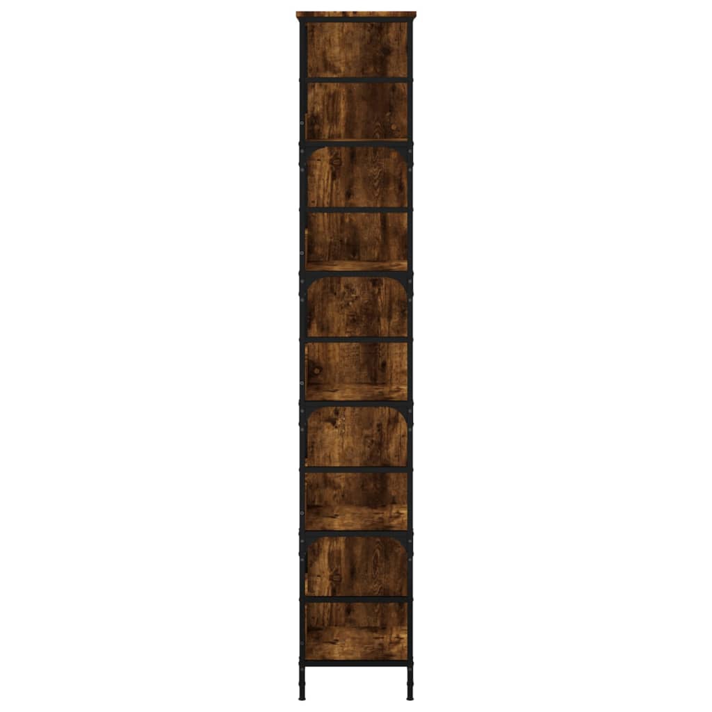 vidaXL Bookshelf Smoked Oak 78.5x33x188.5 cm Engineered Wood