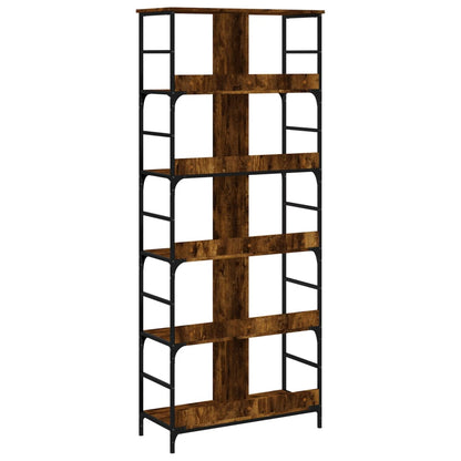 vidaXL Bookshelf Smoked Oak 78.5x33x188.5 cm Engineered Wood