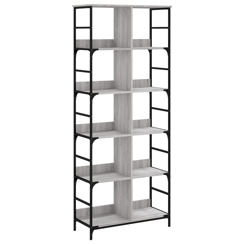 vidaXL Bookshelf Grey Sonoma 78.5x33x188.5 cm Engineered Wood
