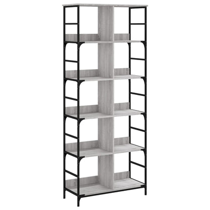 vidaXL Bookshelf Grey Sonoma 78.5x33x188.5 cm Engineered Wood