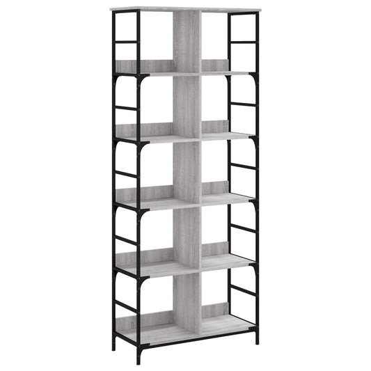 vidaXL Bookshelf Grey Sonoma 78.5x33x188.5 cm Engineered Wood