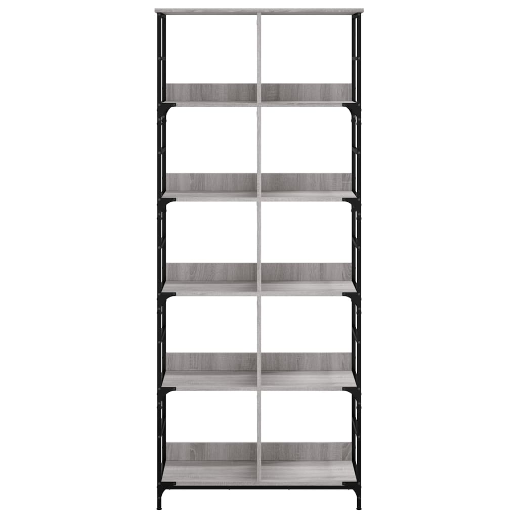 vidaXL Bookshelf Grey Sonoma 78.5x33x188.5 cm Engineered Wood