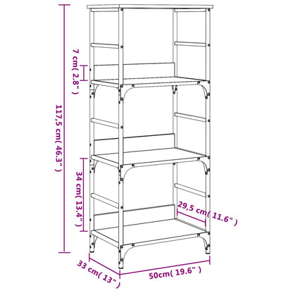vidaXL Bookshelf Smoked Oak 50x33x117.5 cm Engineered Wood