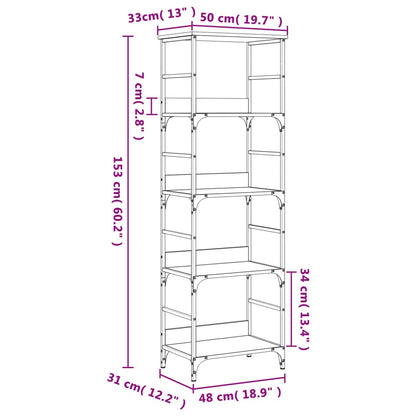vidaXL Bookshelf Sonoma Oak 50x33x153 cm Engineered Wood